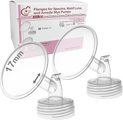 Nenesupply 2pc 17mm Flanges Compatible with Spectra S1 Spectra S2 Synergy Gold Breastpumps Replacement to Spectra Pump Parts and Spectra Flange Replace Spectra S2 Parts and Spectra 17mm