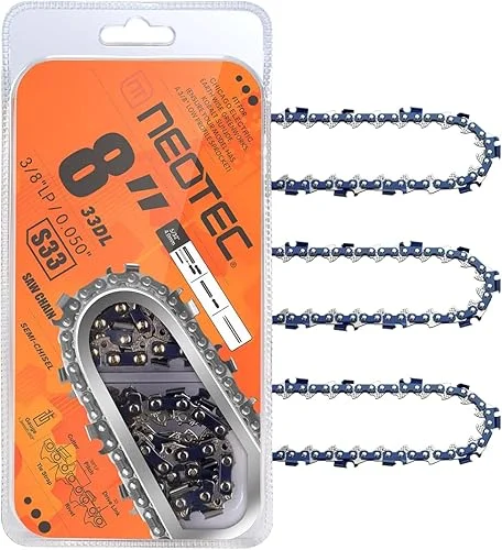 NEO-TEC 12 Inch Chainsaw Chain 3/8′ LP Pitch, 0.050′ Gauge, 45 Drive Links Fits Dewalt DCCS620, Echo and More- DWO1DT612 Chainsaw and More, S45 (3 Chains)
