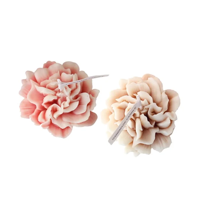 New 3d Flower Shaped Aromatherapy Candle Pink Carnation+Milk Tea Carnation