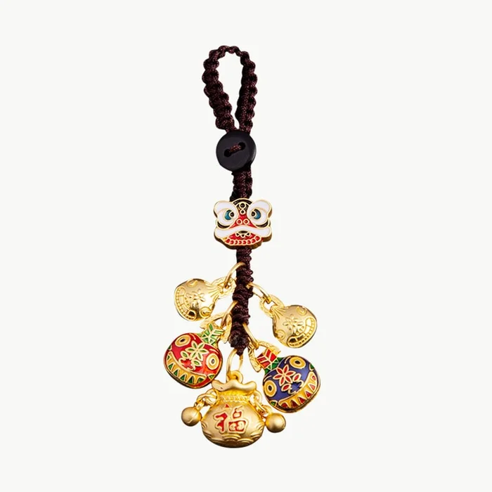 New Ancient Method God of Wealth Devouring Gold Beast Keychain Pendant Swallowing Gold Beast 【Lucky Bag Style】 F