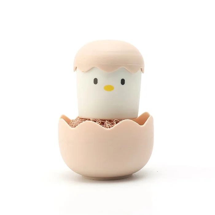 New Cartoon Creative Eggshell Chicken Cleaning Brush Naked Pink F