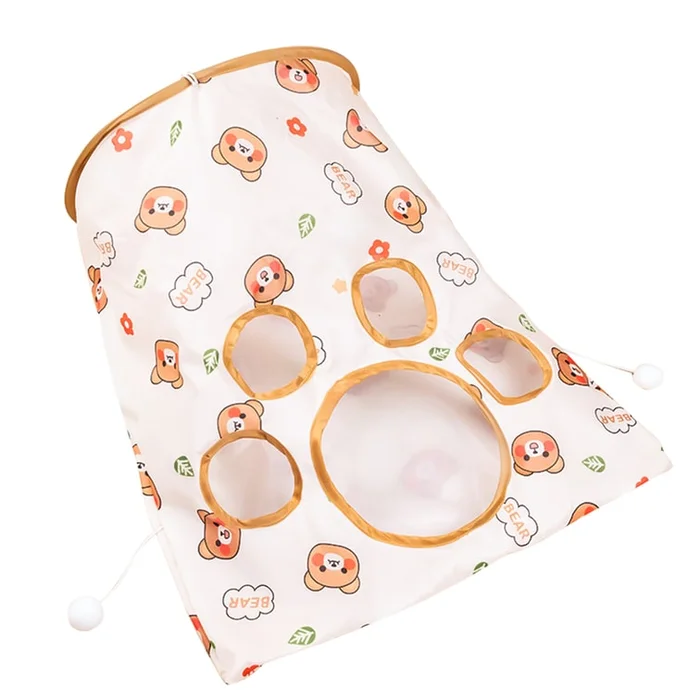 New Cat Toy With Noisy Paper Interactive Tunnel Puzzle Toy Little Bear Style