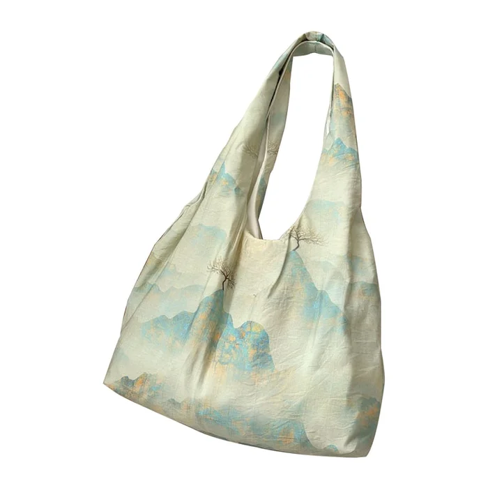 New Chinese Style Single Shoulder Underarm Bag Thousand Mile Landscape Map M