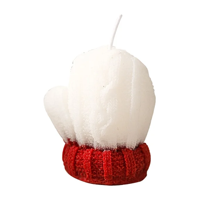 New Christmas Yarn Gloves Scented Candles White+Red F