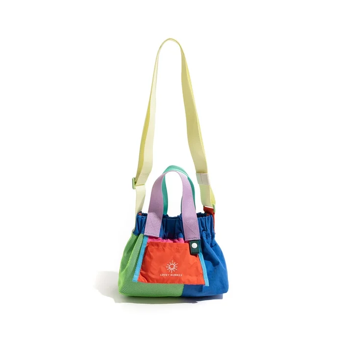 New Color Blocked Minimalist Dopamine Tote Bag Blue Mini