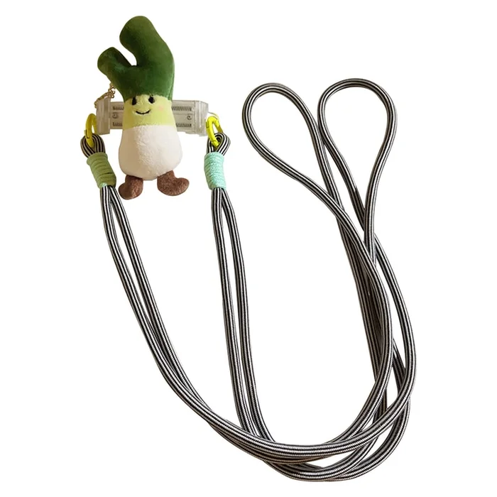 New Cute Creative Vegetable Doll Back Clip Phone Rope Scallion Figurine Back Clip+Striped Long Rope F