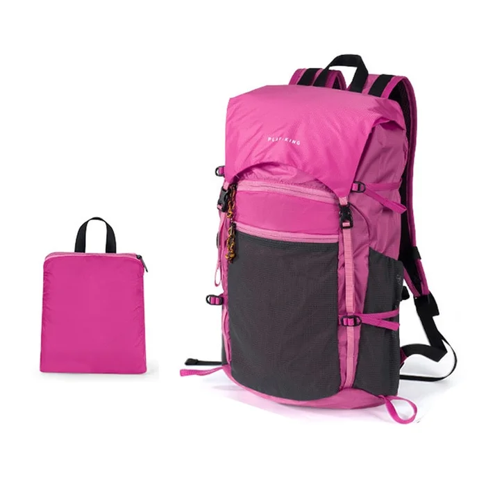 New Outdoor Lightweight Foldable Large Capacity Waterproof Mountaineering Backpack Barbie Pink Flip Cover F