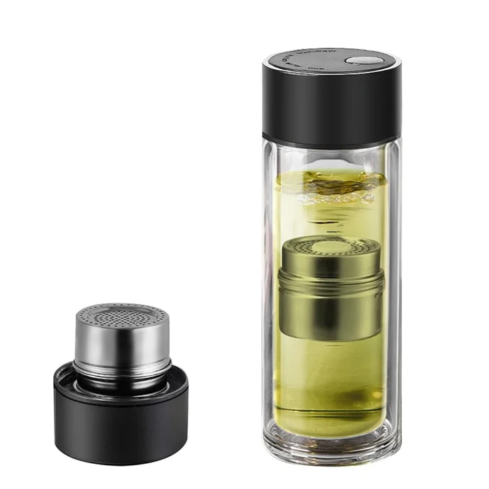 New Portable Magnetic Tea Water Separation Cup 【Magnetic Controlled Tea】Black 300ml