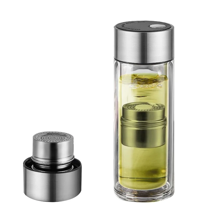 New Portable Magnetic Tea Water Separation Cup 【Magnetic Controlled Tea】Silver 300ml