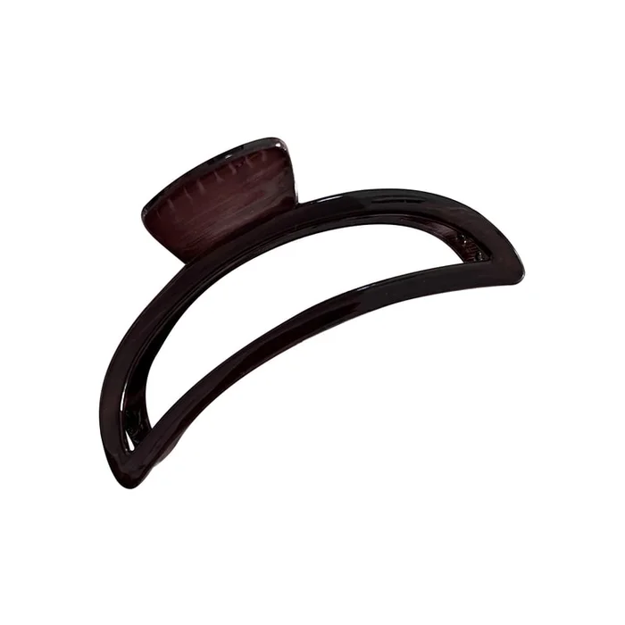 New Retro Style Versatile Wood Grain Texture Grip Clip Dark Fan-shaped F