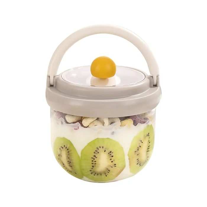 New Small Fresh Drip Cup Portable Salad Cup Grey F