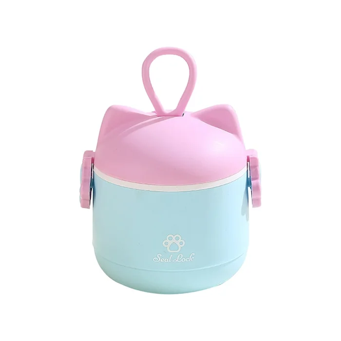 New Small Fresh Heated Stainless Steel Lunch Box Single Layer Ice Blue Purple Purple F