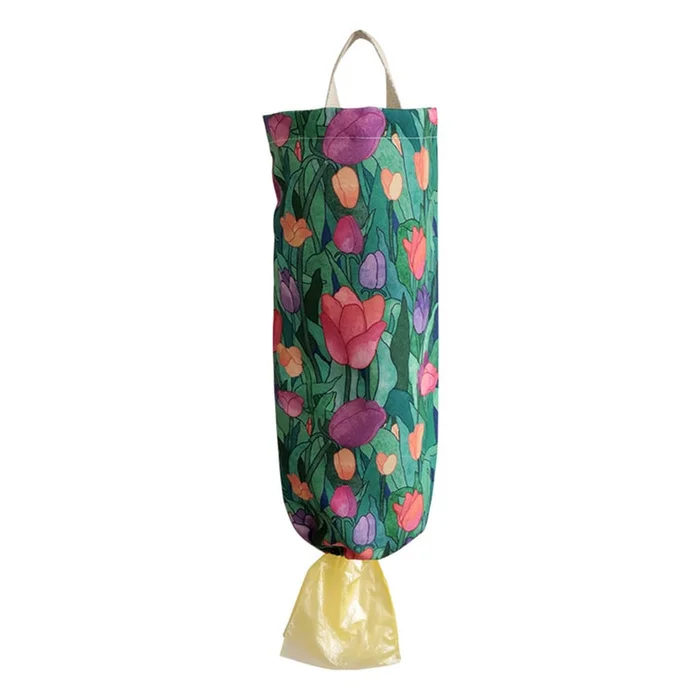 New Small Fresh Printed Garbage Bag Storage Hanging Bag Tulip Style F