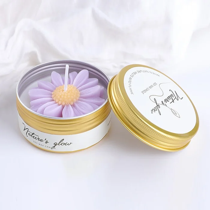 New Small Iron Can Aromatherapy Candle Purple Lavender F