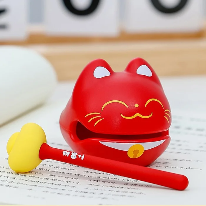 New Small Wooden Fish Decompression And Funny Cartoon Ornament Wealth – Little Wooden Fish [Red] F