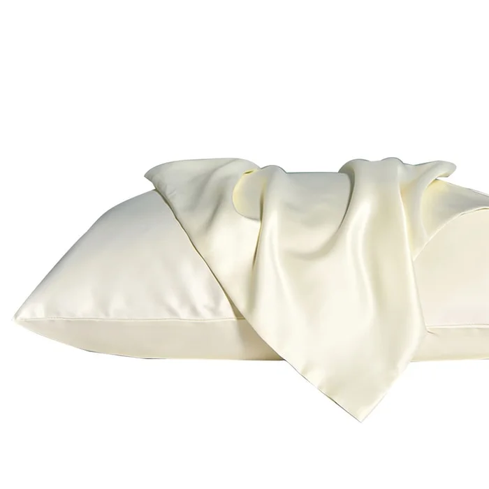New Summer Cool Pillowcase Satin Ice Silk Pillowcase Cover Jade Orchid White Pair Set F