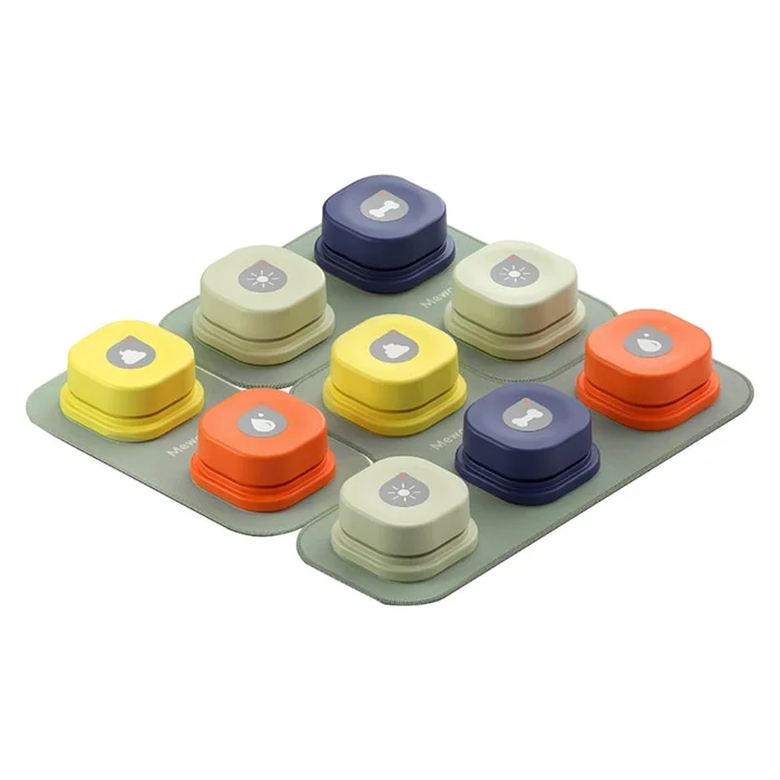 New Training Sound Button Pet Communication Button – Set Of Nine (Gray 3 Remaining 2) (With Mat) – No Battery