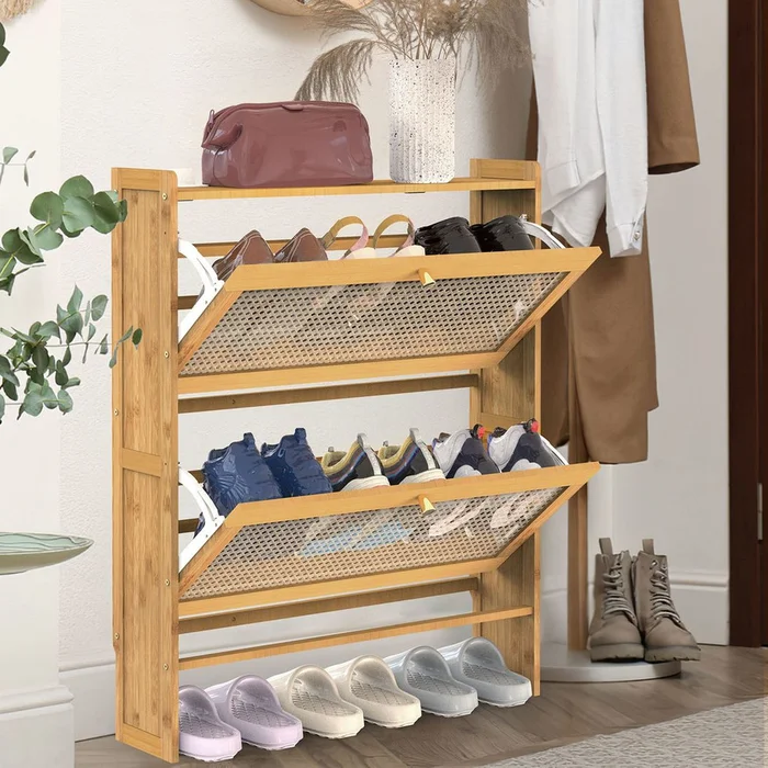 NewHome™ 2-Tier Bamboo Shoe Cabinet (2 Sizes)