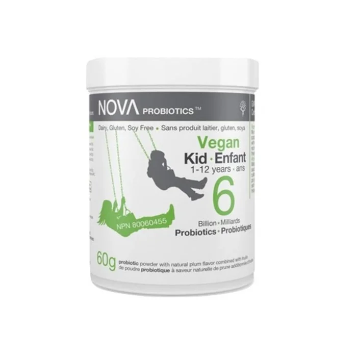 NOVA PROBIOTICS Vegan KID 1-12 Years 6 Billion Probiotics per Scoop -60g Powder