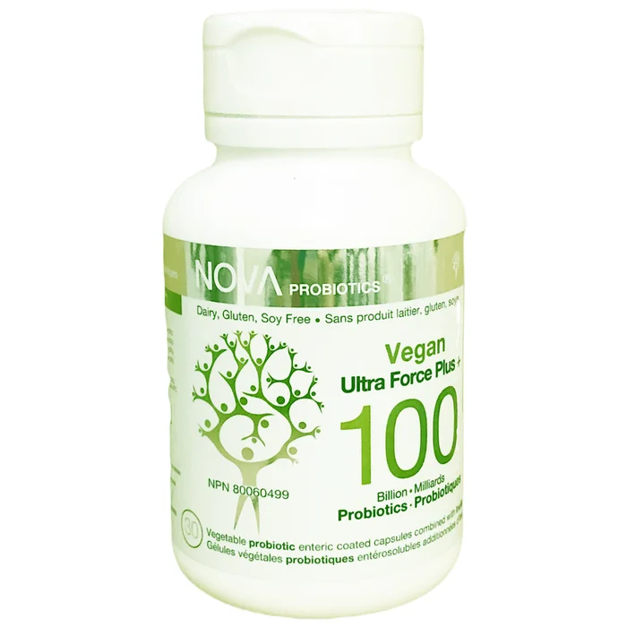 NOVA PROBIOTICS Vegan Ultra Strength Plus+ 100 Billion Probiotics per Capsule-30 VCaps