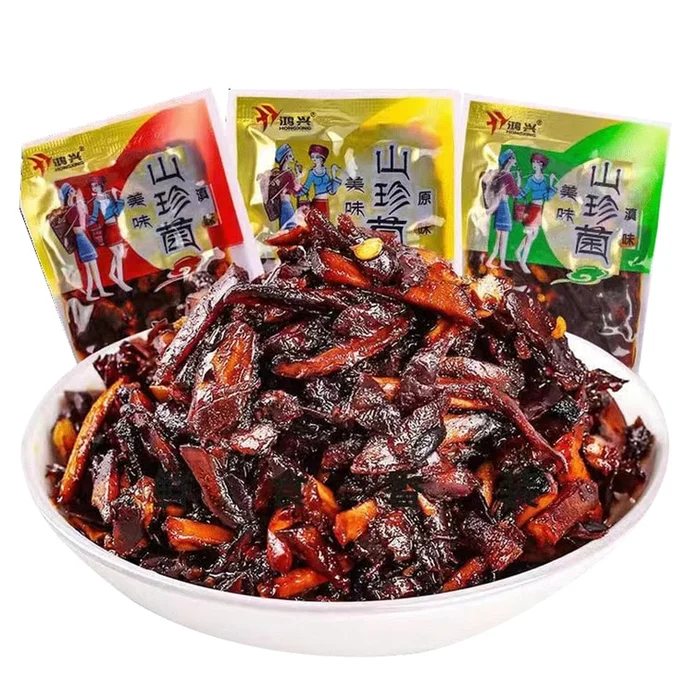 Oil chicken mushroom Boletus edulis mushroom Matsutake mushroom bagged snacks three in one about 13 bags