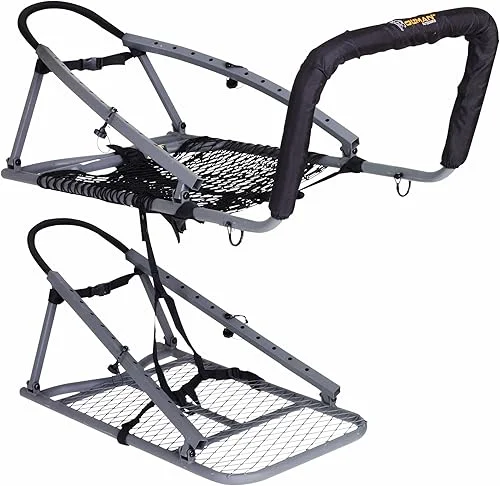 OL'MAN TREESTANDS Multi-Vision Climbing Stand, Steel Construction with 21′ Wide Net Seat, Gray, One Size (COM-04)
