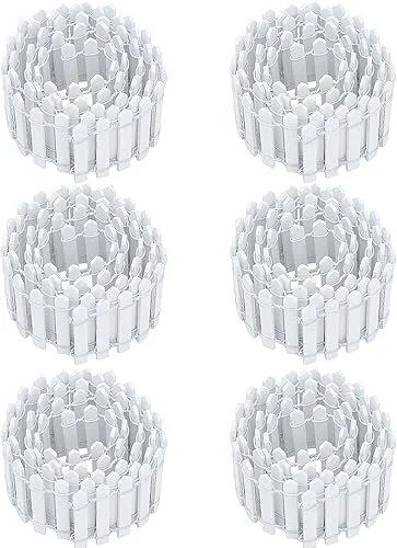 ONEST 6 Pieces Miniature Fairy Garden Fence Mini Wood Ornament Fences Fairy Garden Fence Supplies for Dollhouse Home Plant Decorations, White