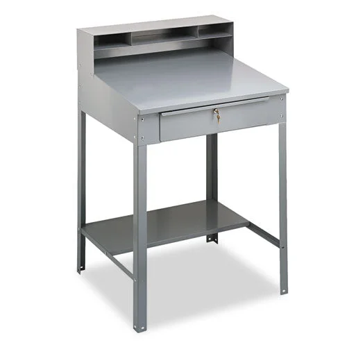 Open Steel Shop Desk, 34.5″ X 29″ X 53.75″, Medium Gray