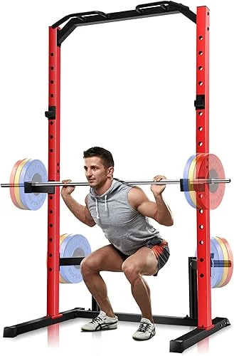 OPPSDECOR 800LBS Power Rack with Pull up Bar, Adjustable Squat Rack Cage for Home Gym, Multi-Function Squat Stand with J-Hooks & Barbell Holders, Inner Power Cage