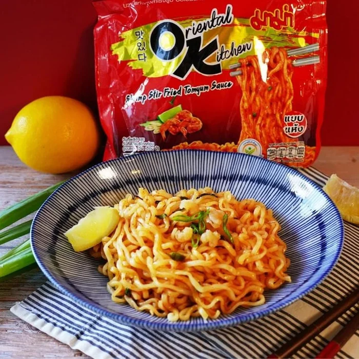 Oriental Kitchen Instant Stir-fried Noodles, Shrimp Stir Fried Tomyum Sauce , 3 oz *4【7-Eleven Popular Products】