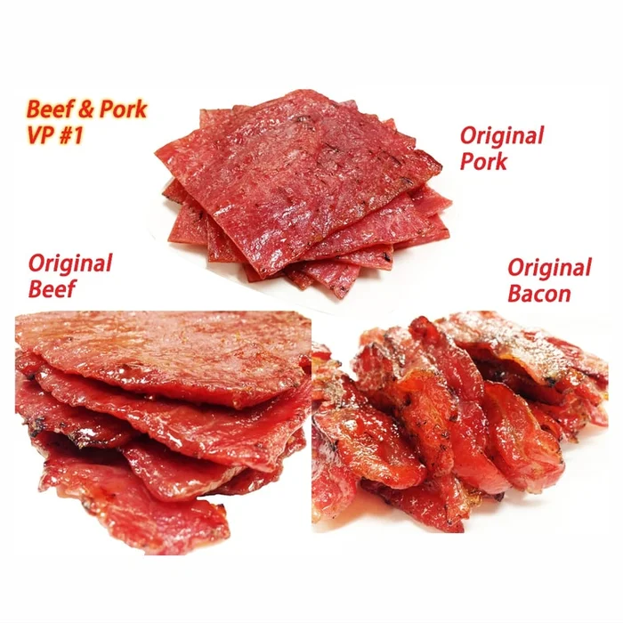 Original Flavor Jerky (orig. pork 4oz./orig. beef 4oz./orig. bacon 4oz.) Total 12oz. Singapore-style jerky 340g