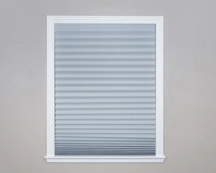 Original Pleated Window Shade Gray Paper Room Darkening Peel and Stick 48 by 72 Inches