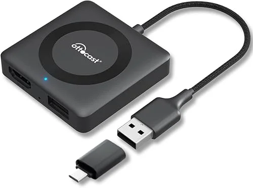 OTTOCAST Car TV Mate 2024 Fire TV Stick Converter, HD HDMI Car Adapter Cast Video/Game to Car, Plug & Play, Works for Wired CarPlay Cars and Most Streaming Devices