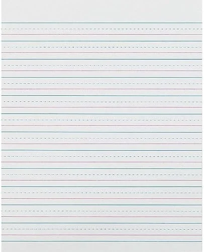 Pacon PACZP2413 Zaner-Bloser Sulphite Handwriting Paper, Dotted Midline, Grade 2, 1/2′ x 1/4′ x 1/4′ Ruled Short, 8′ x 10-1/2′, 500 Sheets