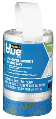 Painter’s Plastic, Pre-taped, 24 In. X 90 Ft.