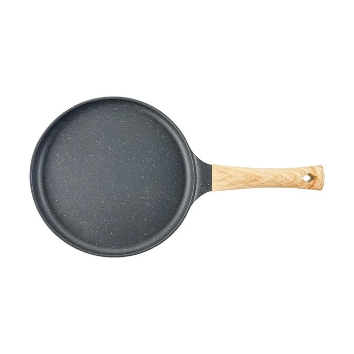 Pancake Pan Flat Bottom Pan Can Make Pizza Pancakes Thousand-Layer Noodles Skin Black 24cm