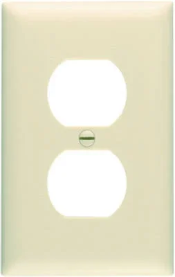 Pass & Seymour 1-gang Duplex Outlet Wall Plate, Nylon, Ivory, 10-pk.