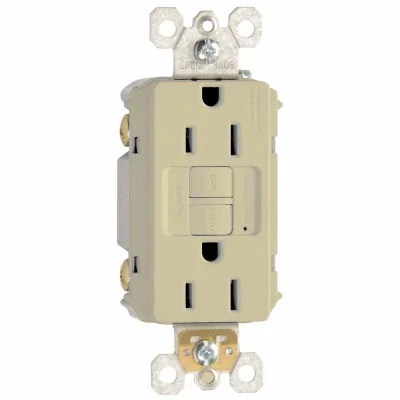 Pass & Seymour Gfci Outlet, 15a, Ivory, 3-pack