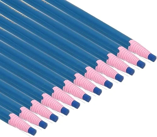PATIKIL Peel-Off China Markers, 36 Pack Grease Wax Pencils Wood for Glass Garments Drawing Film Paper Vinyl Metal, Blue