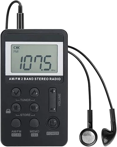 Personal AM/FM Pocket Radio Portable VR-robot, Mini Digital Tuning Walkman Radio, with Rechargeable Battery, Earphone, Lock Screen for Walk/Jogging/Gym/Camping Electronics