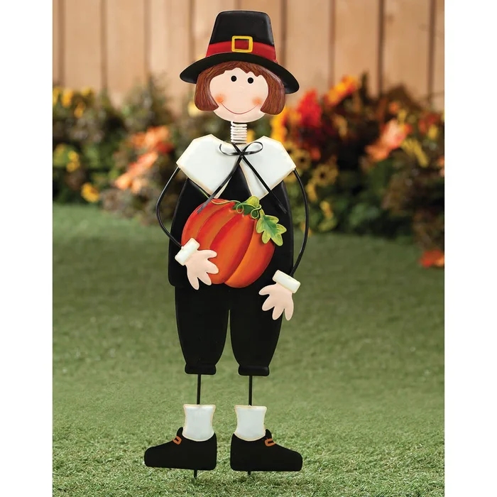 Pilgrim Boy Metal Lawn Stake by Fox River Creations™
