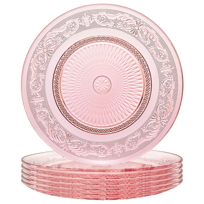 Pink Glass Plate, Vintage Aesthetic