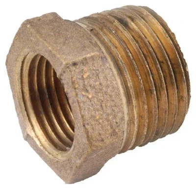 Pipe Fitting, Red Brass Hex Bushing, Lead Free, 1 X 3/4 In.
