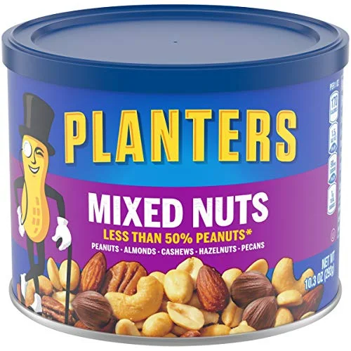 PLANTERS Mixed Nuts 10.3 oz Canister Peanuts Almonds Cashews Hazelnuts Pecans