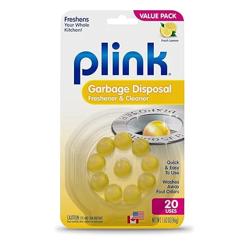 Plink 90 Garbage Disposer Cleaner and Deodorizer, Lemon, 20 Count
