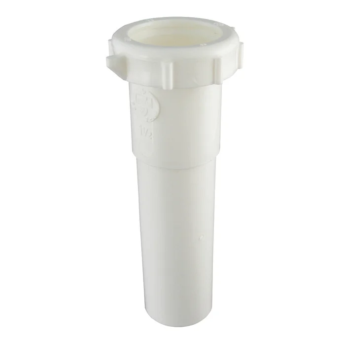 Plumb Pak PP55-2W Pipe Extension Tube, 1-1/2 in, 6 in L, Slip Joint, Polypropylene, White