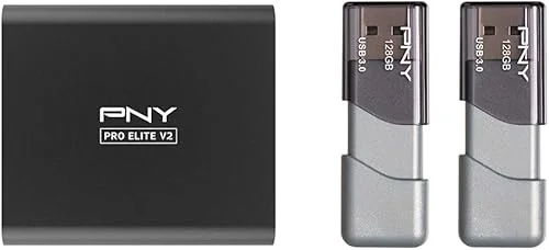 PNY Pro Elite V2 1TB USB 3.2 Gen 2×1 Type-C Portable Solid State Drive (SSD) – (PSD0CS2160-1TB-RB)