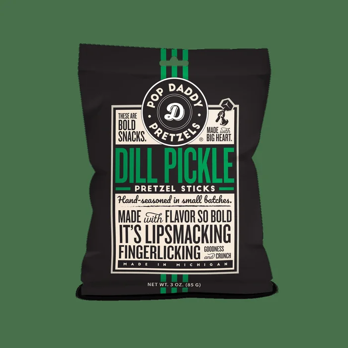 Pop Daddy Snacks – Pop Daddy – Dill Pickle Seasoned Pretzels 3.0oz