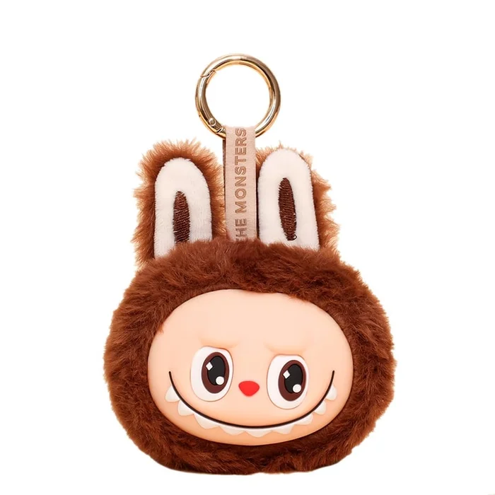 POPMART labubu pendant deep coffee color blind box vinyl face plush toy pendant 1 piece