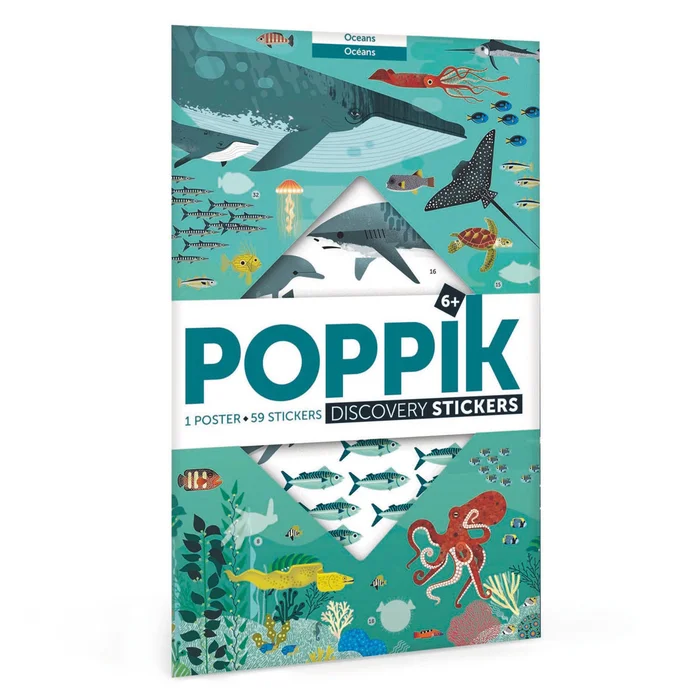 Poppik Discovery Poster + Stickers – Oceans